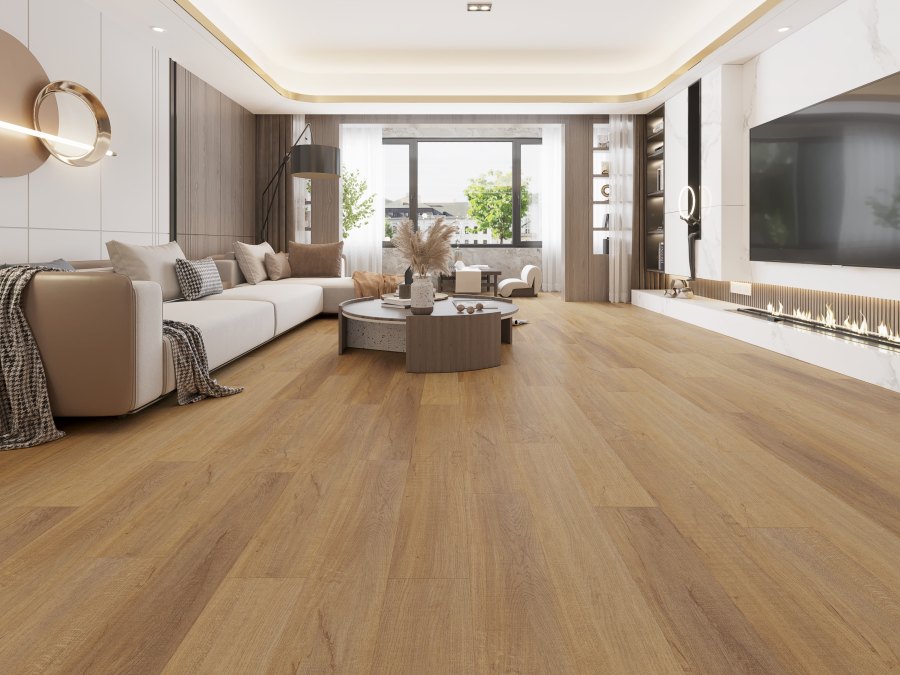 Decotec Premium Vinyl Bodenbelag - Honey Oak 4 Honey Oak Raumfoto
